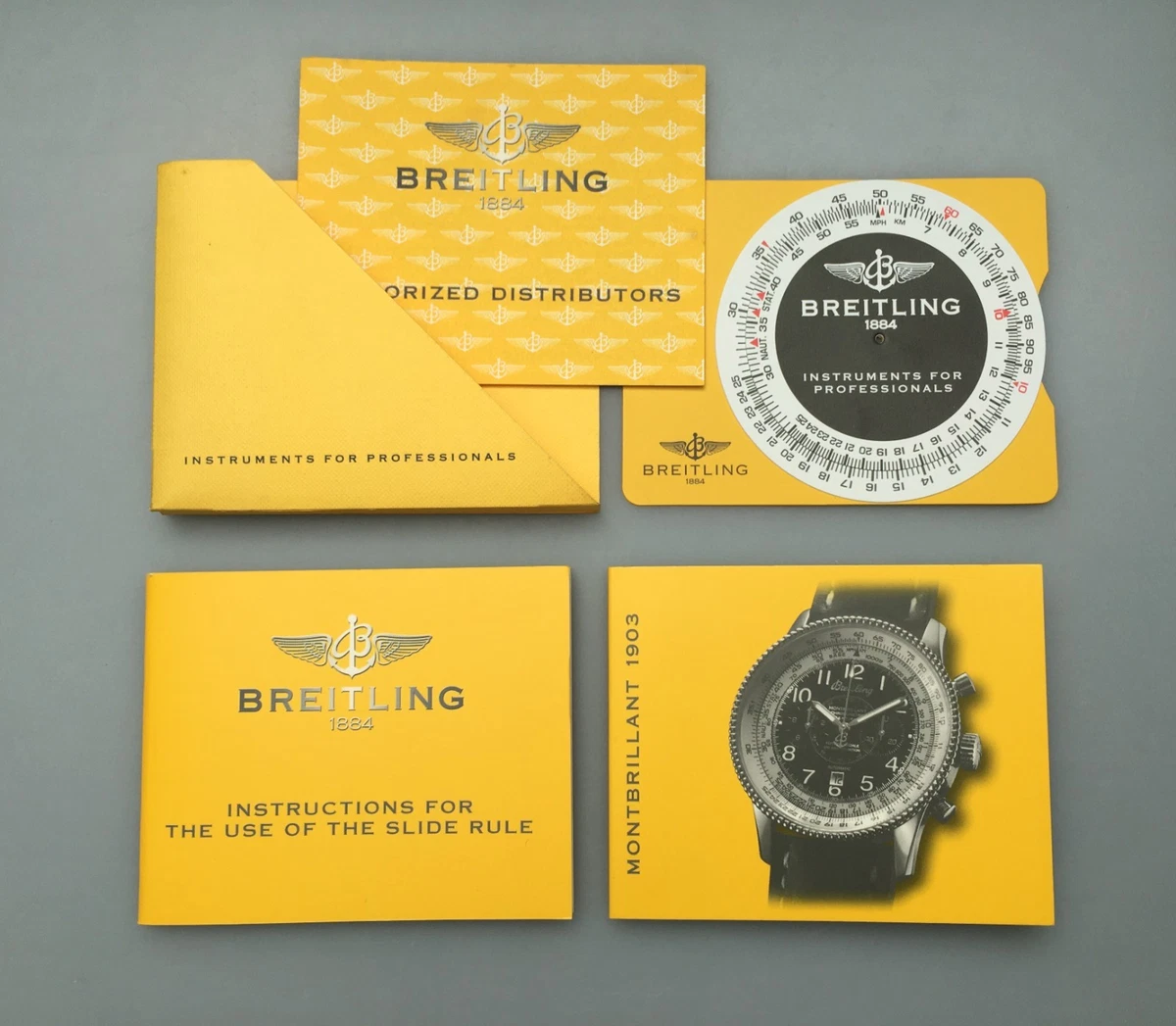 Breitling Navitimer Montbrillant 1903 instrucciones calculadora K35330 papeles