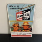 VINTAGE CHAMPION SPARK PLUGS GASOLINE MOTOR OIL PORCELAIN SIGN