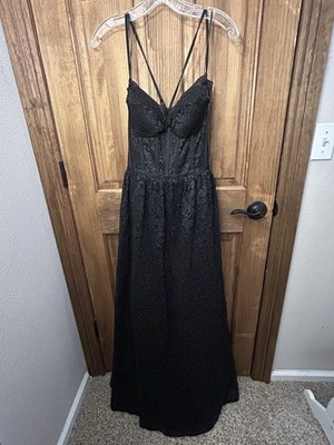 Morgan & Co. Black Lace Long Formal Gown Dress Sweetheart Neckline Size 11  | eBay