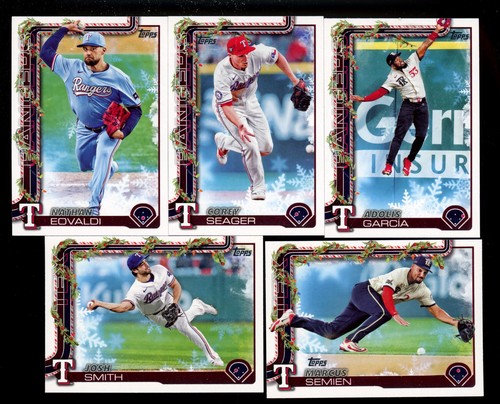 2025 TOPPS HOLIDAY TEXAS RANGERS TEAM SET Seager Jung deGrom - Picture 2 of 2