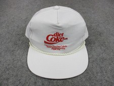 VINTAGE Coca Cola Hat Cap Snap Back Mens White Red Diet Golf Rope Funny