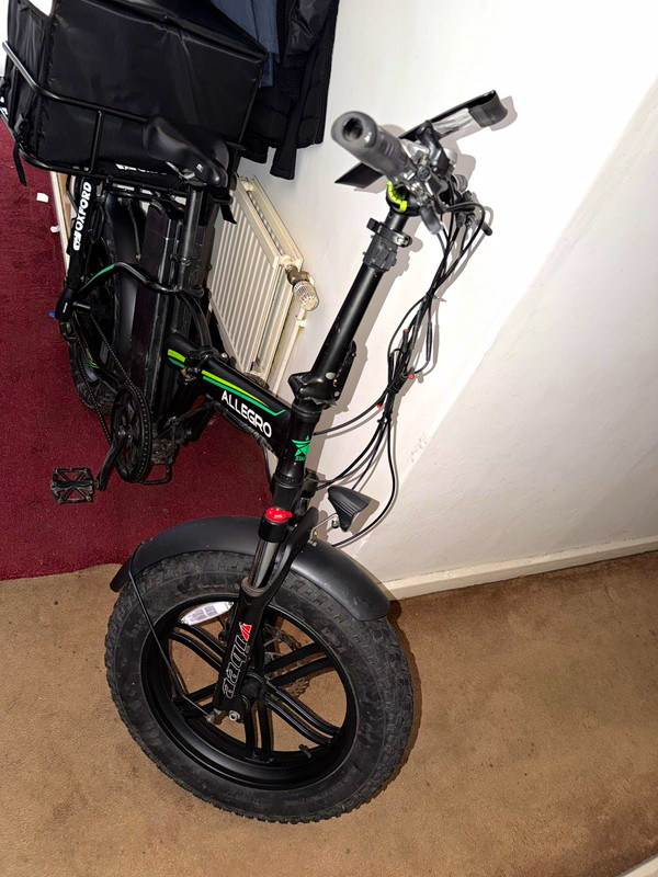 Allegro E-Cargo Bike 20in Fat Tyres 48V 250W 7sp Suspension Black/Green