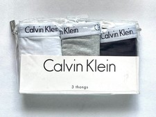 NWT Calvin Klein Women's XL Carousel Thong QD3587, 3-Pack