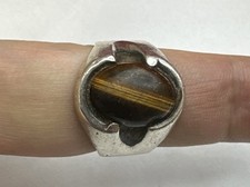 Vintage 925 Sterling Silver Tigers Eye Ring