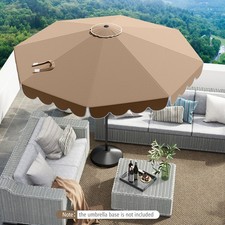 10' Patio Umbrella w/ Crank Tilt Adjustment Ruffles Vented Top 8 Ribs