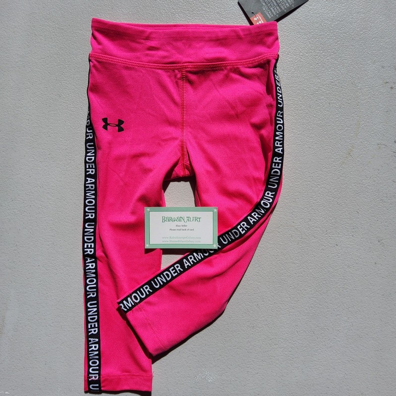 Under Armour Girls 2T Leggings Pink & Black ~ Brand NEW $30 Retail