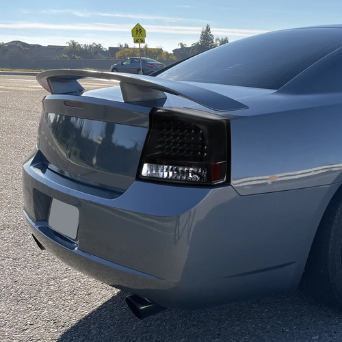 Black Tail Lights Fits 2005-2010 Dodge Charger LED Brake Lamps Left+Right Pair - Picture 2 of 7