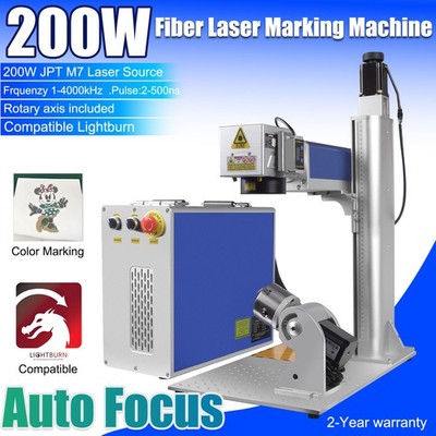 Auto Focus 200W JPT Mopa M7 Fiber Laser Color Marking Engraving Machine 220V EU