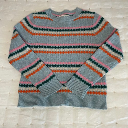 Mini Boden Girls Fair Isle Cotton/Wool Long Sleeve Sweater | Multicolor Size 5/6 - Picture 3 of 9