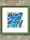 Blue Flowers Contemporary Expressionist Original Acrylic Painting 12x12 Signed — photo 6