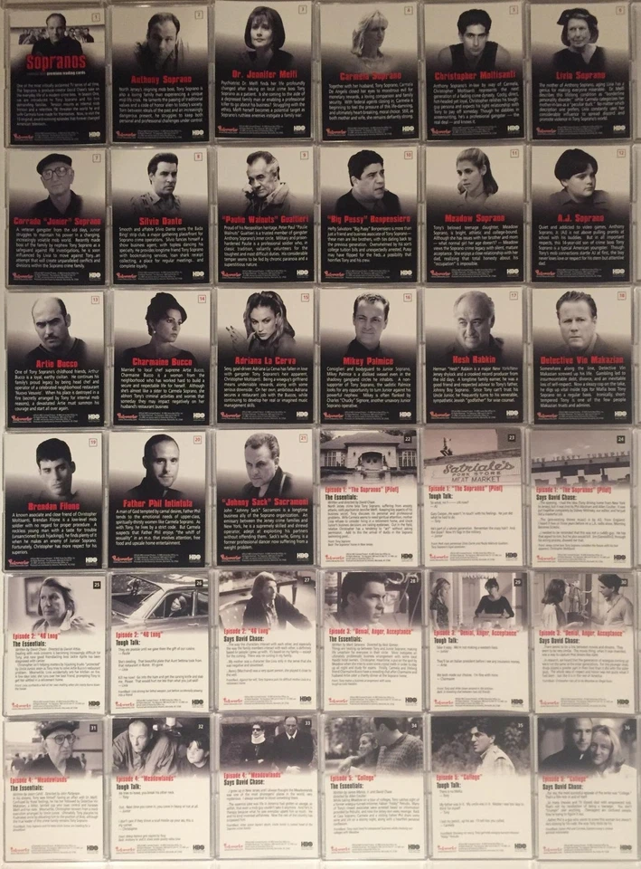 Juego de 72 cartas base Los Soprano temporada uno Inkworks 2005 HBO TV Show Foto 3 de 4