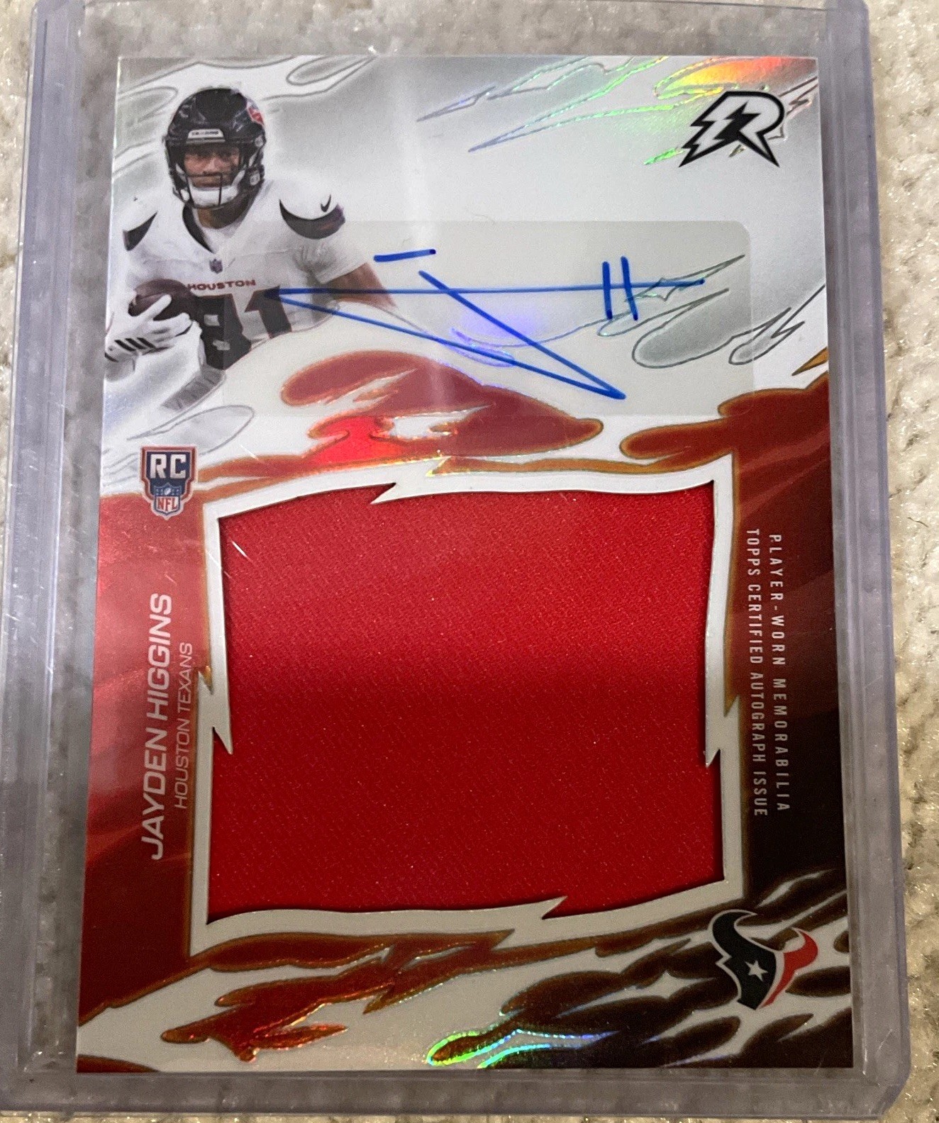 Topps 2025 Resurgence Jayden Higgins Rookie Relic Signatures Auto Texans #RRS-JH