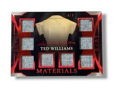 2025 Leaf Ted Williams In The Game Used 8 Swatch Game Used Memorabilia /4 Red