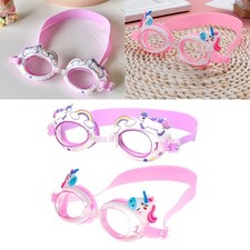 Lunettes de Natation pour Enfants avec Bandeau Ajustable, Verres Anti-buée et