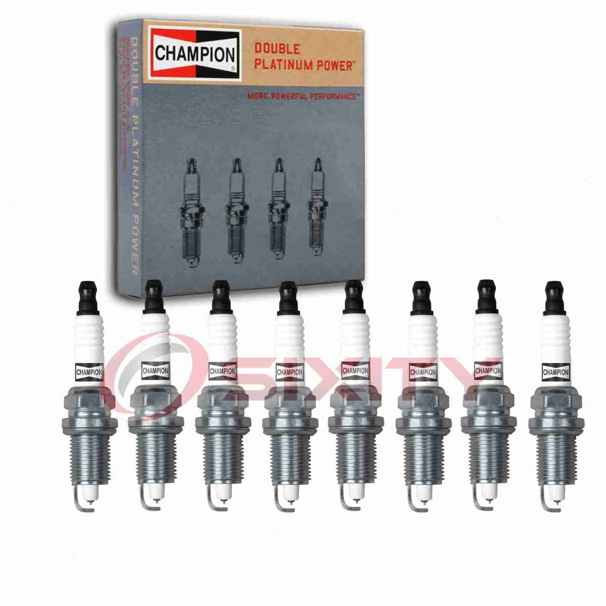 8 pc Champion Double Platinum Spark Plugs for 2007-2010 Audi Q7 4.2L V8 av