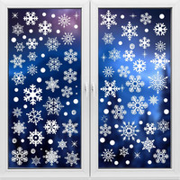 157 StüCk Fensterbilder Schneeflocken Weihnachten, Selbstklebend Wiederverwendba
