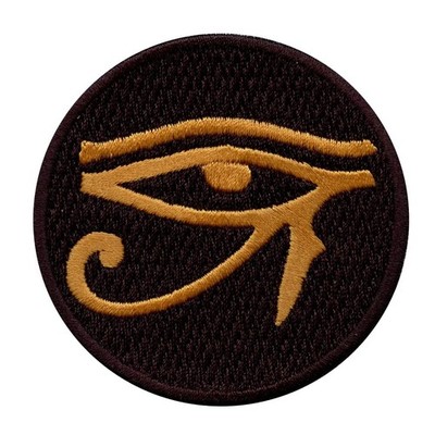 Egyptian Eye Of Horus Round Black Logo Iron On Patch