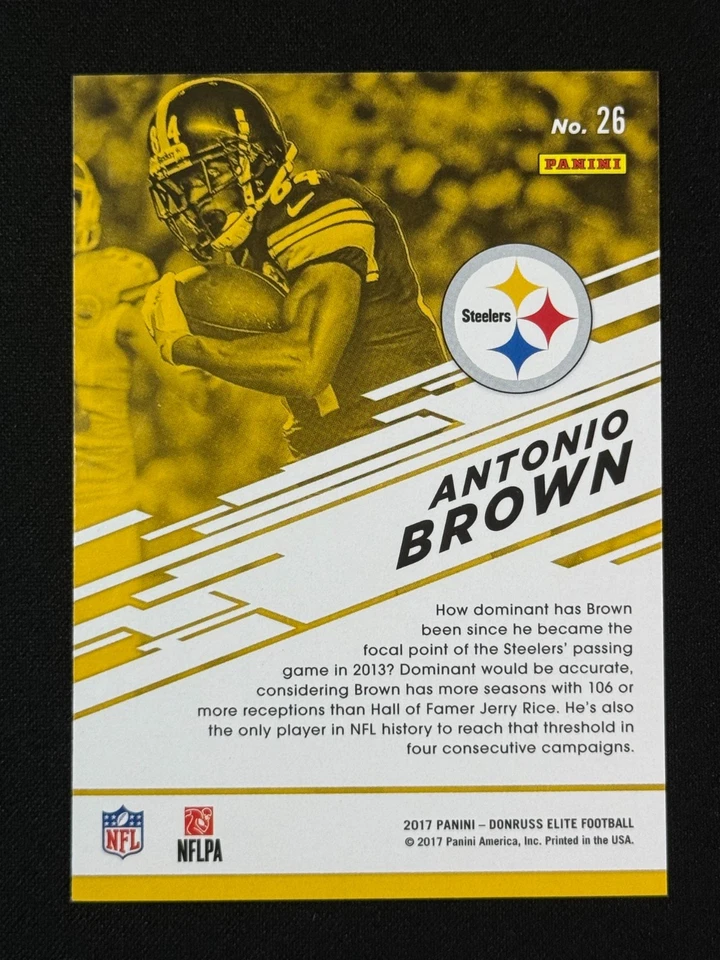 2017 Panini Donruss Elite - Spellbound Antonio Brown #25 Green O - Image 2 of 2