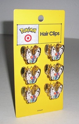 2026 Pokemon x Target 30th Anniversary BUTTERFREE 6-Piece Metal Hair Clips Set