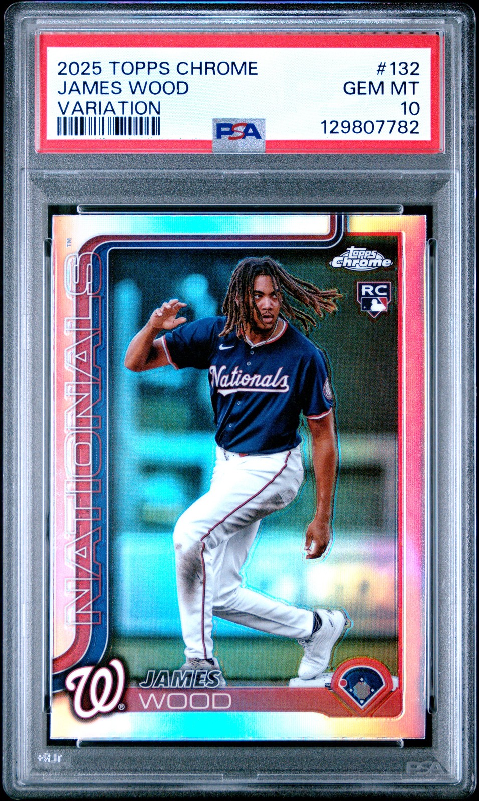 2025 Topps Chrome #132 James Wood Variation PSA 10 Rookie RC