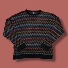 Vtg y2k Dockers Sweater Abstract Pattern Crewneck Pullover Geometric Medium