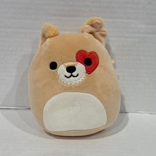 Squishmallows 5 " Cooper the Tan Dog With Heart Eyepatch