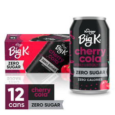 Zero Sugar Cherry Cola Soda 12 fl oz Cans Pack of 12 Diet Cherry Flavored Cola