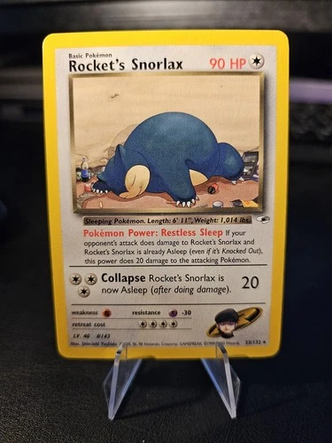 Rocket's Snorlax Rare 33/132 Gym Heroes LP Vintage WoTC Pokemon TCG