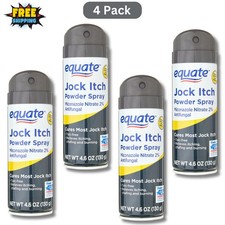 (4 PACK) Equate Jock Itch Relief Powder Spray Antifungal advance formula 4.6 oz