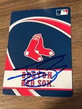 SIGNED BASEBALL LOGO PLAYING CARD AUTO JONNY GOMES BOSTON RED SOX 2013 WSC