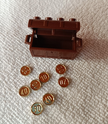 LEGO PIRATES Gold Coin Treasure chest Schatz Goldmünzen + Truhe chrome gold