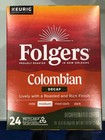 FOLGERS COLOMBIAN DECAF MEDIUM ROAST COFFEE KCUPS 24CT (EXPIRED 8-12-25)
