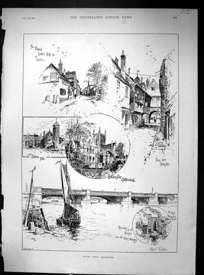Old 1893 Rochester Cathedral Pickwick Bottle Inn Burnham Thorpe Churc 19th