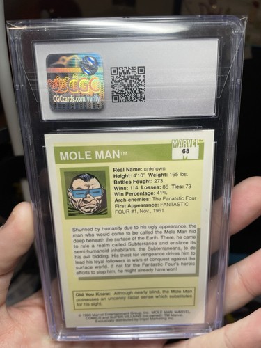1990 MARVEL UNIVERSE UNIVERSE, Mole Man! CGC 5, TCG, CCG Vintage Card, Villain - Picture 7 of 7