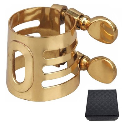 Jiayouy Gold Plated Tenor Saxophone Mouthpiece Ligature Double Screws Ligature B