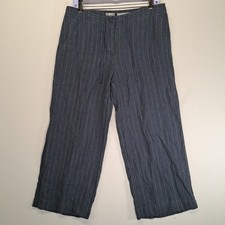 J Jill 100 Linen Pants Size 10 Genuine Fit Below The Waist Navy Blue