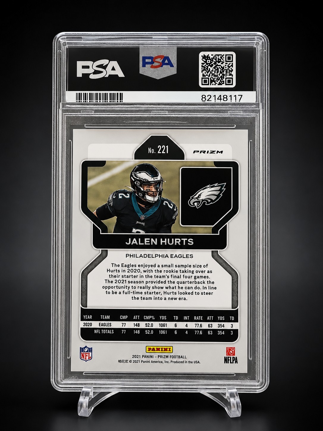 Only 27 PSA 10 s  RARE 2021 PANINI PRIZM #221 JALEN HURTS LAZER PRIZM view 2