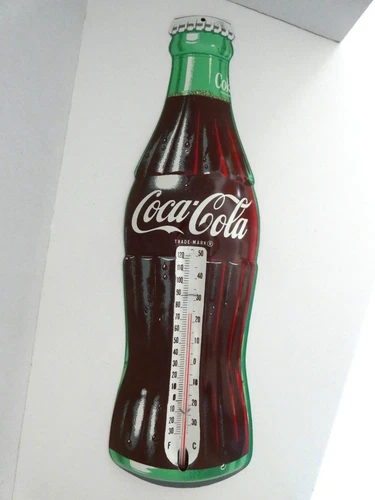 Vintage Coca-Cola Bottle Thermometer Sign - Donasco - Made in USA - 17” Metal