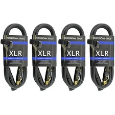 4 LOT pack 3pin shielded xlr male to female 16 ga gauge cables for DMX lighting