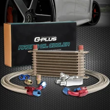 New Universal 10 Row 10AN Aluminum Engine Oil Cooler Filter Adapter + Hose Kit