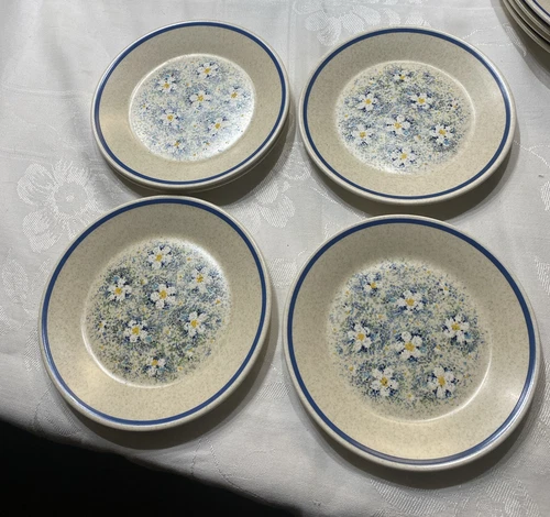 Vintage Lenox Temperware Dewdrops Pattern 6 3/8" B&B/Side Plates - Set of 4 