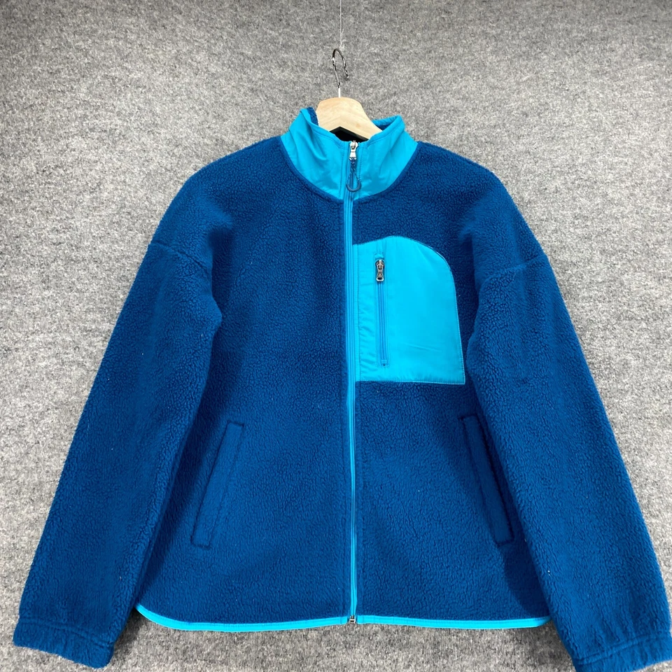 Tek Gear куртка женщин S маленький синий флис полный молнии длинным рукавом карманы высоты шеи - Изображение 3 из 4