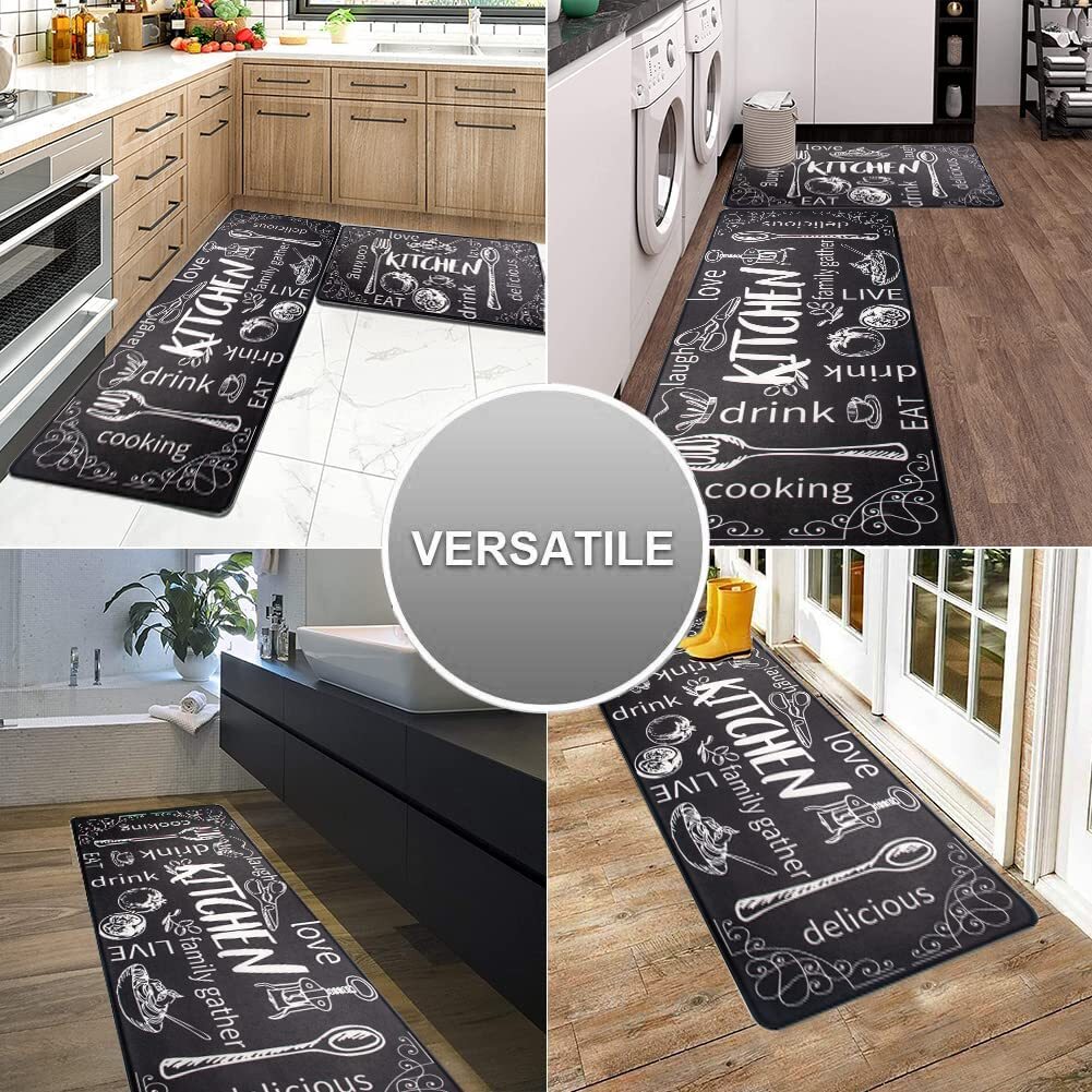 SHACOS 2pcs Anti Fatigue Kitchen Rug Set Non Slip Kitchen Mat Soft
