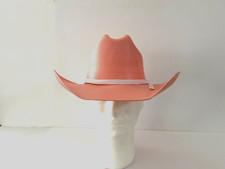 Pink Kids Cowboy Cowgirl Elastic Fit Hard Straw Western Hat One Size