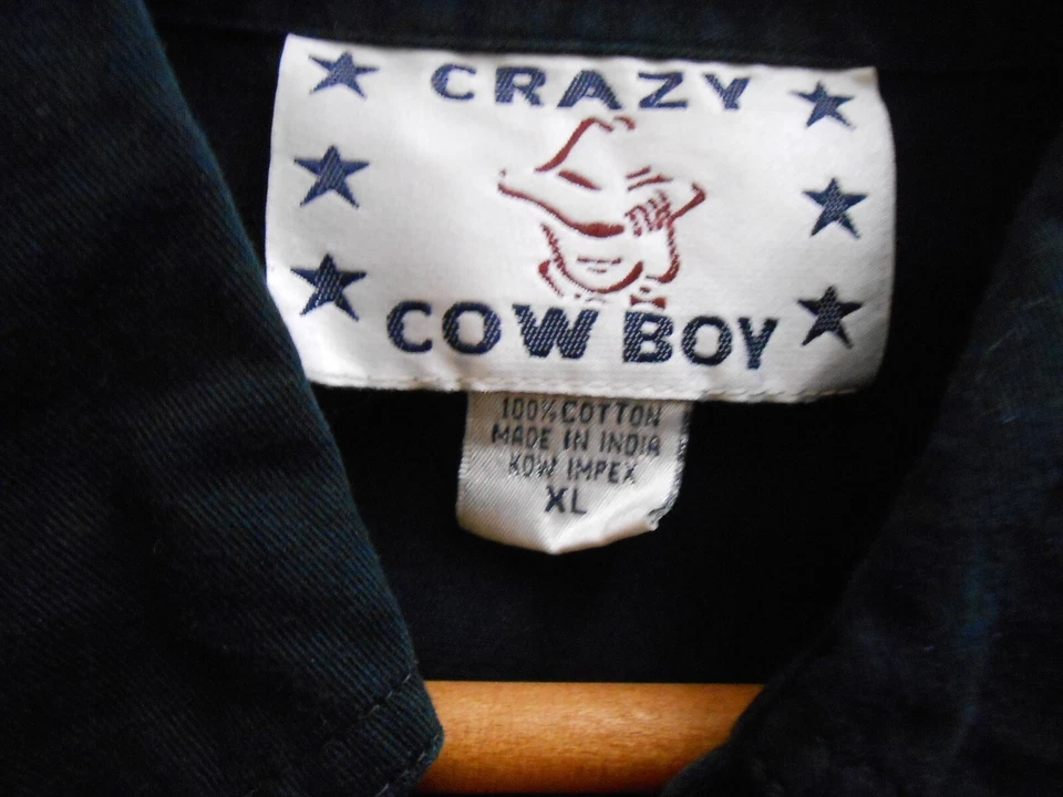 Vtg Western Black L/S Shirt XL Embroidered Colorful Native American Cow Skull - Image 4 of 4