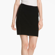 Rag and Bone Black Leather Skirt Vanhi Side Panel Womens Size 4