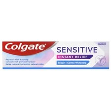 3 x Colgate Sensitive Instant Relief Repair + Gentle Whitening Toothpaste 75ml 58.67 per litre