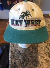 Vintage 1990s Key West Embossed Hat Cap Snapback Adjustable White One Size