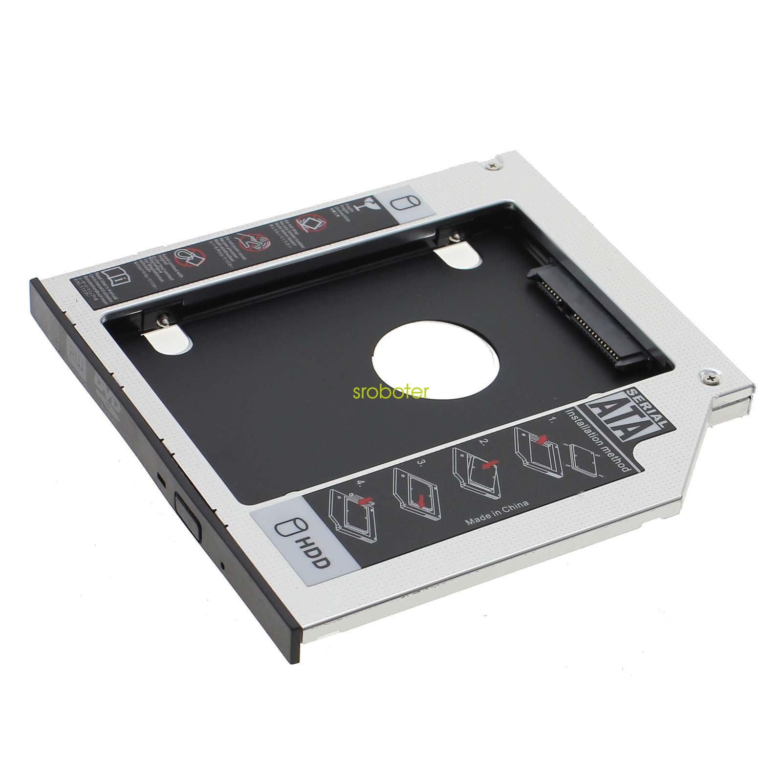 Universal 9.5mm SATA to SATA 2nd SSD HDD Hard Drive Caddy Adapter Tray
