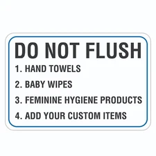 Do Not Flush List Aluminum Sign